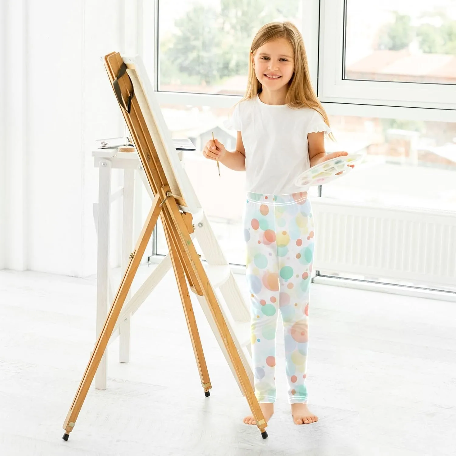J JOYSAY Dots Colorful Girls Leggings Girls Stretch Pants