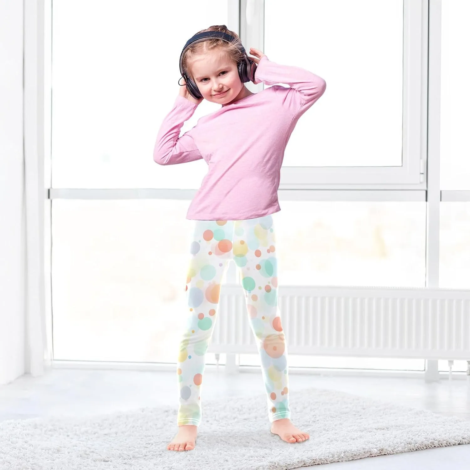 J JOYSAY Dots Colorful Girls Leggings Girls Stretch Pants