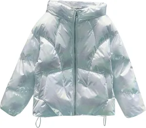 Jackets for Women Zip Up Quilted Puffer Jacket Fleece Lined Parka Oversized Causal Versatile Womens Fashion Hoodie