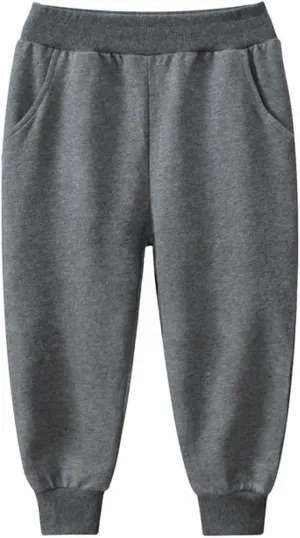 Kids Casual Pull on Pants Toddler Sweatpants Boys Athletic Active Jogger Pants Boy Jogging Pants with Pockets