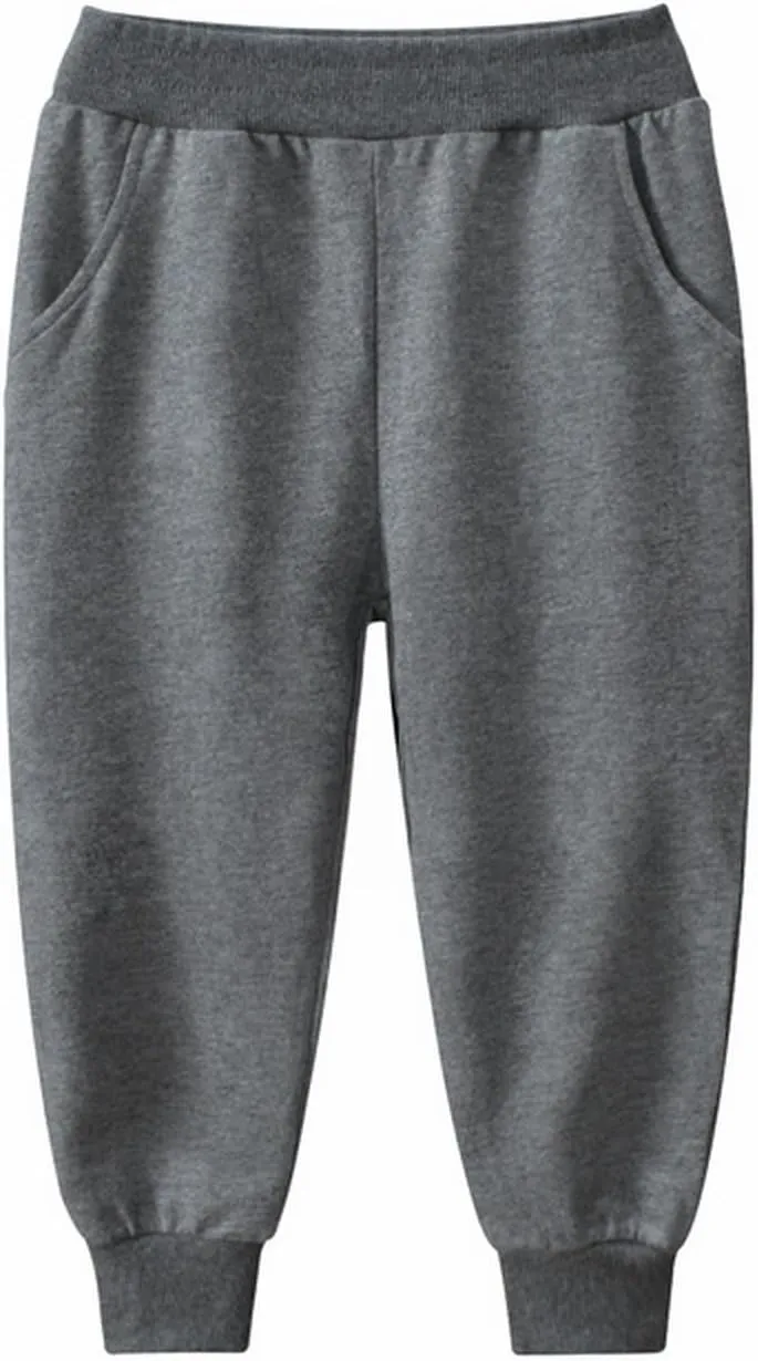 Kids Casual Pull on Pants Toddler Sweatpants Boys Athletic Active Jogger Pants Boy Jogging Pants with Pockets