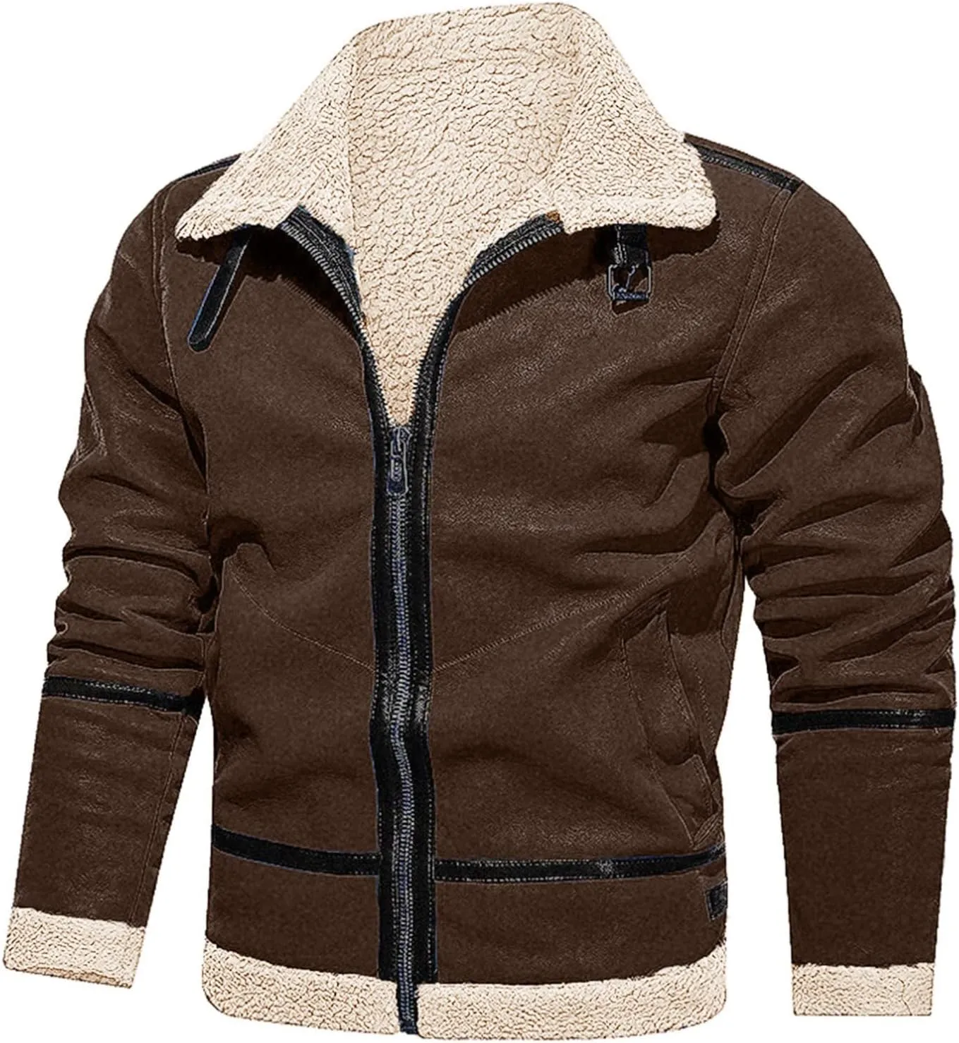 LCMTWX Jackets for Men Winter Outerwear Single-breasted Solid Color Lapel Long Sleeve Coat Cardigan Plush Long Coat Mens