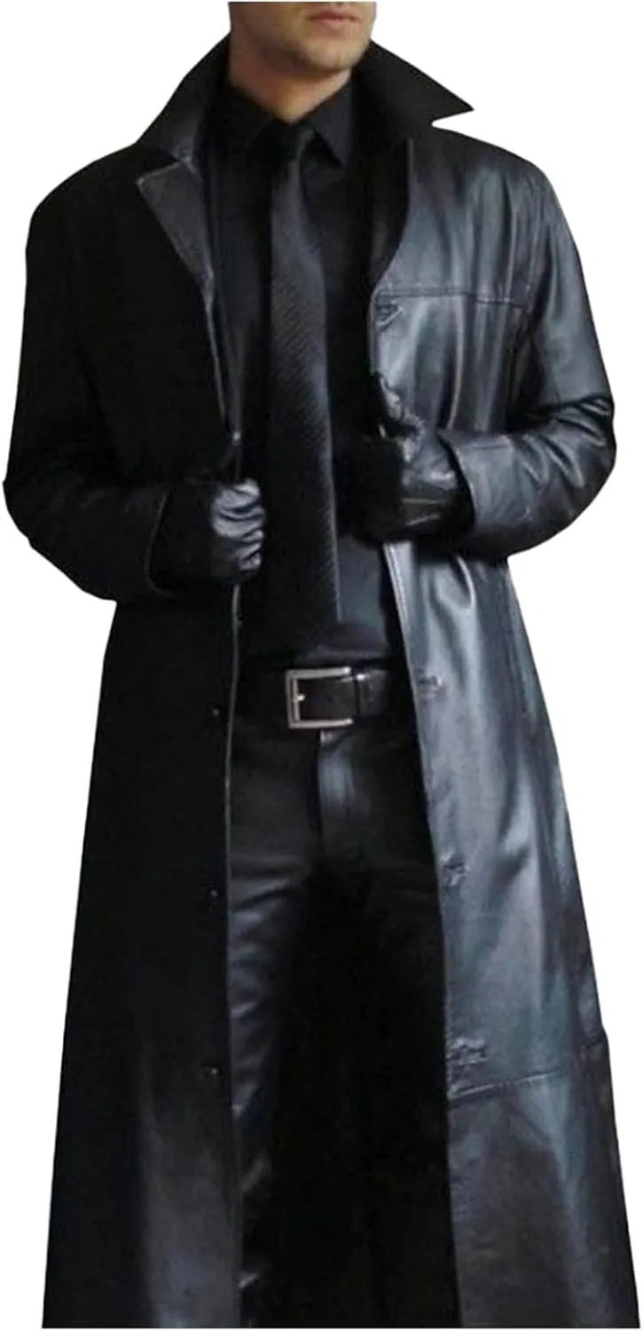 LCMTWX Mens Puffer Jackets Coat Button Solid Color Jacket Leather Windbreaker Long Sleeve Men's Winter Thickened Warm