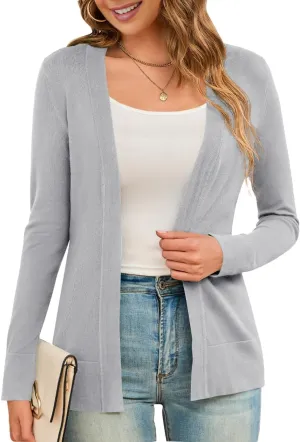 LIENRIDY Women's Cardigans Lightweight Long Sleeve Open Front Sweater Cardigan, S-XL
