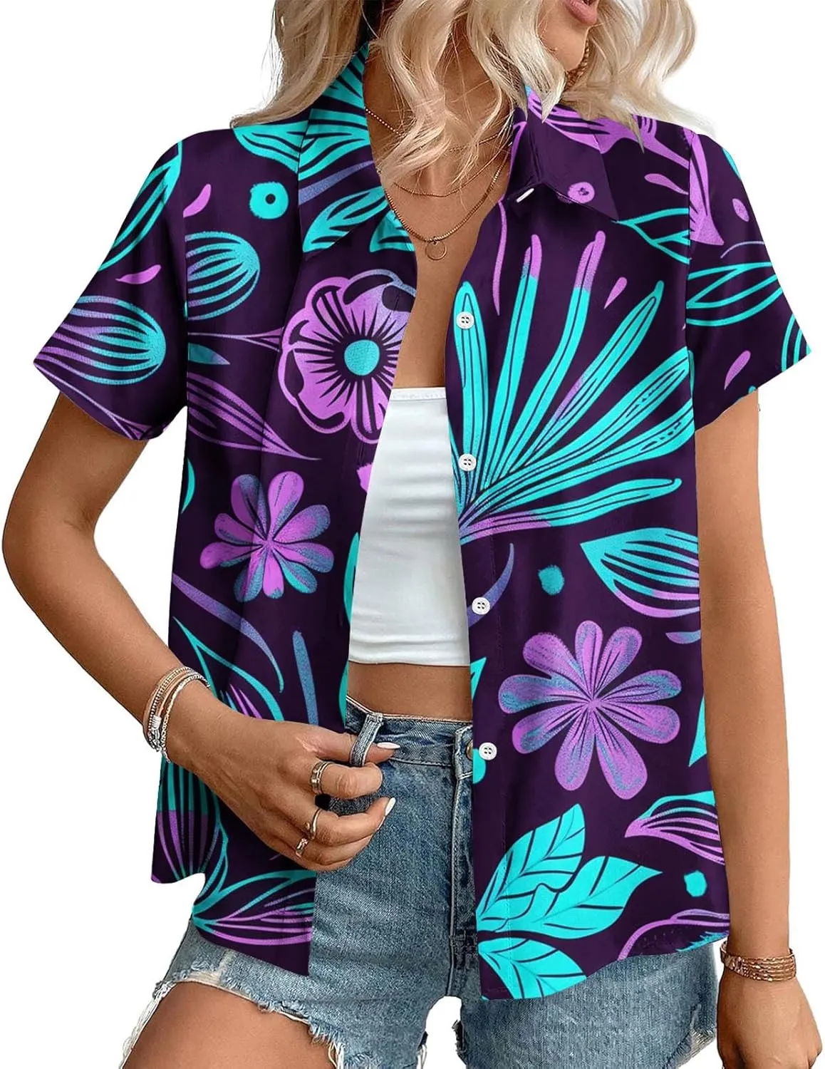 Lightweight Boho Shirt Cardigans for Women Summer Dressy Casual Button Down Shirts