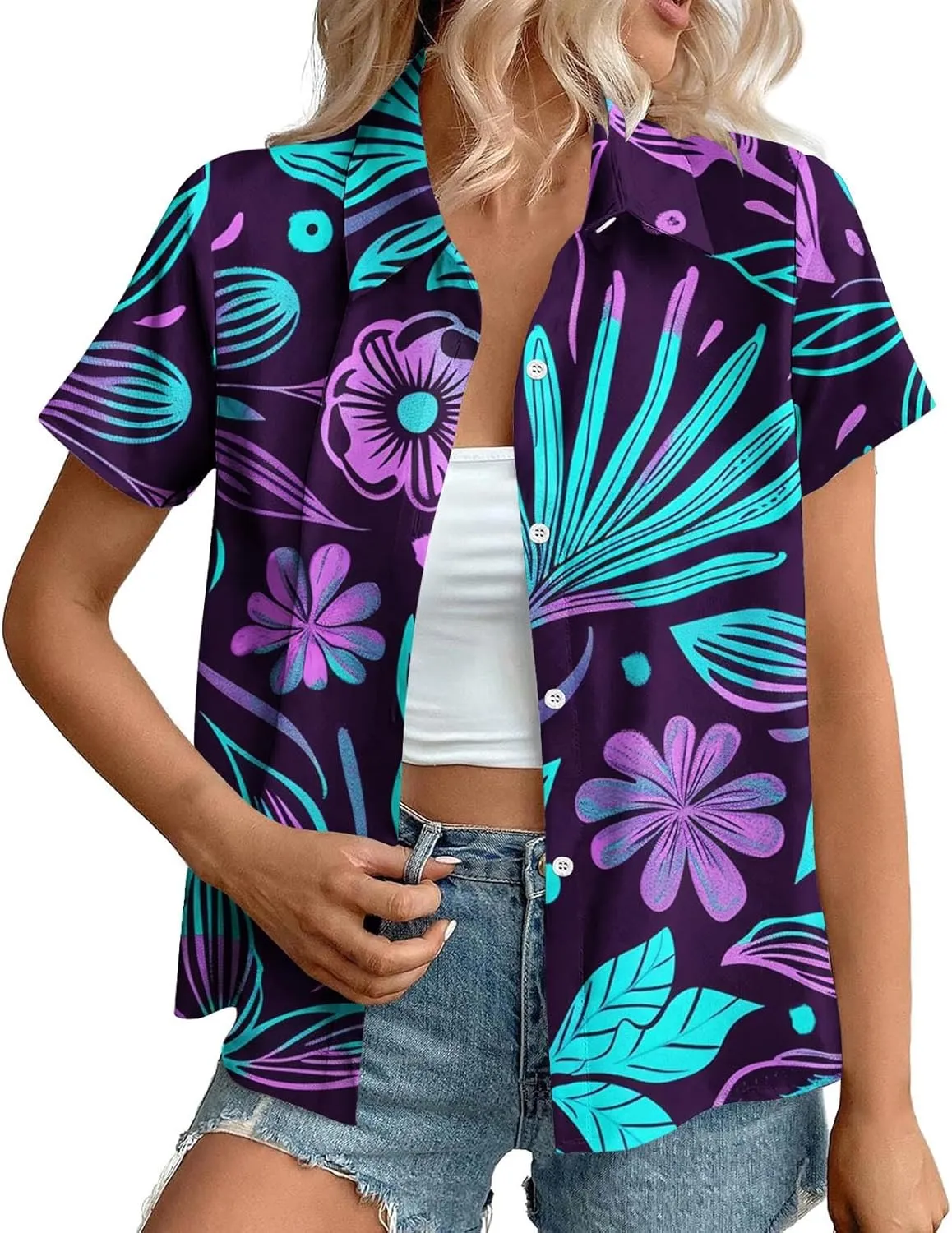 Lightweight Boho Shirt Cardigans for Women Summer Dressy Casual Button Down Shirts