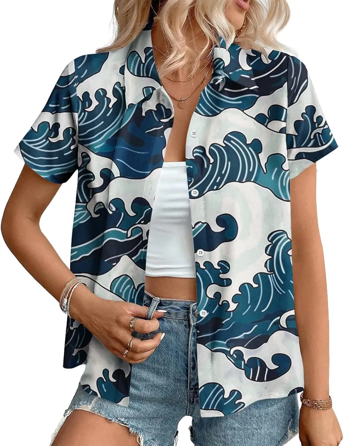 Lightweight Boho Shirt Cardigans for Women Summer Dressy Casual Button Down Shirts