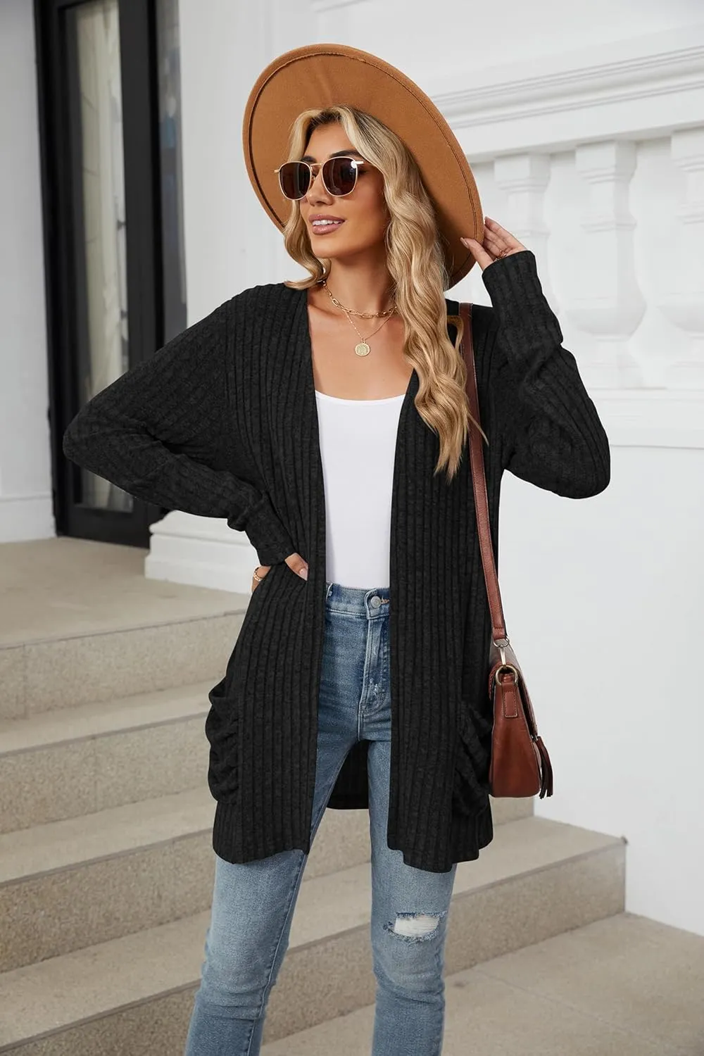 Lightweight Cardigans for Women Fashion Casual Oversized Long Sleeve Cardigan Sweater Loose Dressy Fall Holiday Tops