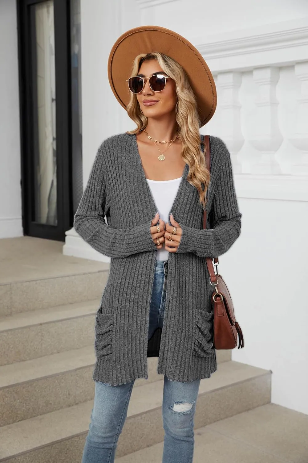Lightweight Cardigans for Women Fashion Casual Oversized Long Sleeve Cardigan Sweater Loose Dressy Fall Holiday Tops