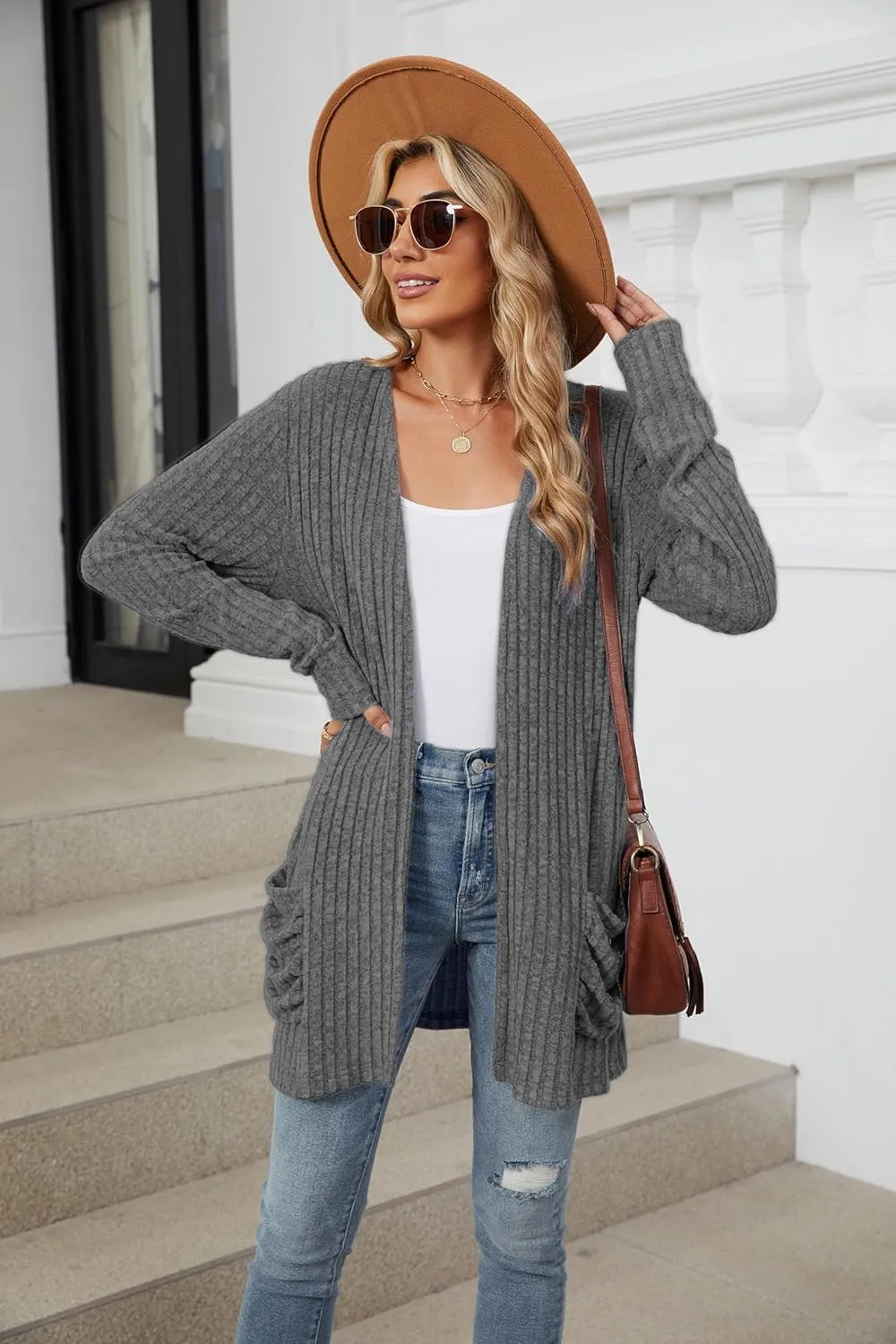Lightweight Cardigans for Women Fashion Casual Oversized Long Sleeve Cardigan Sweater Loose Dressy Fall Holiday Tops