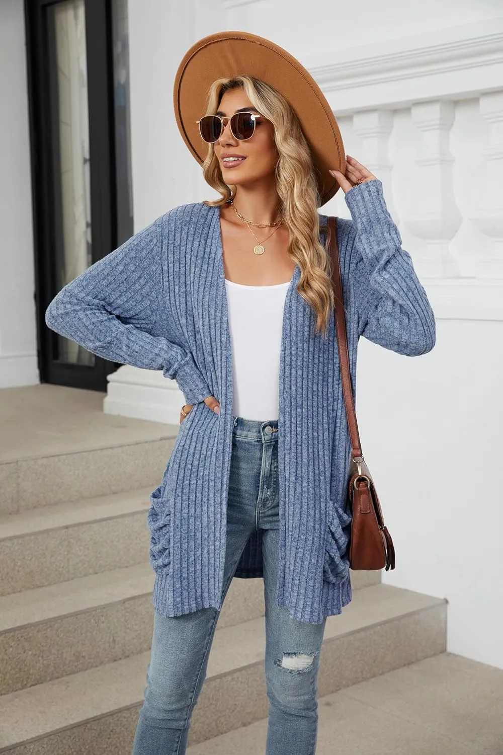 Lightweight Cardigans for Women Fashion Casual Oversized Long Sleeve Cardigan Sweater Loose Dressy Fall Holiday Tops