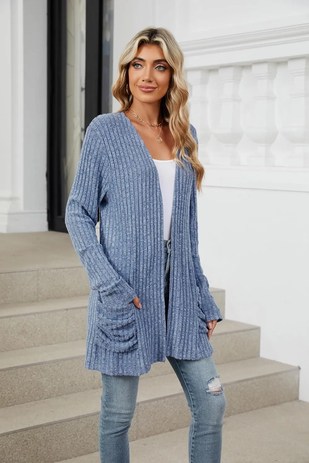 Lightweight Cardigans for Women Fashion Casual Oversized Long Sleeve Cardigan Sweater Loose Dressy Fall Holiday Tops