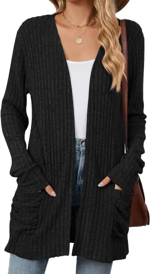 Lightweight Cardigans for Women Fashion Casual Oversized Long Sleeve Cardigan Sweater Loose Dressy Fall Holiday Tops