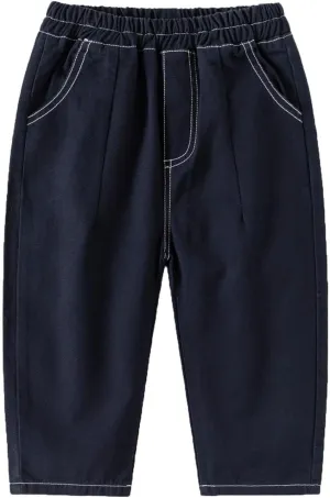 Little Boys Cargo Pants Elastic Waist Casual Pull on Pants Toddler Sweatpants Trousers Active Joggers Pants