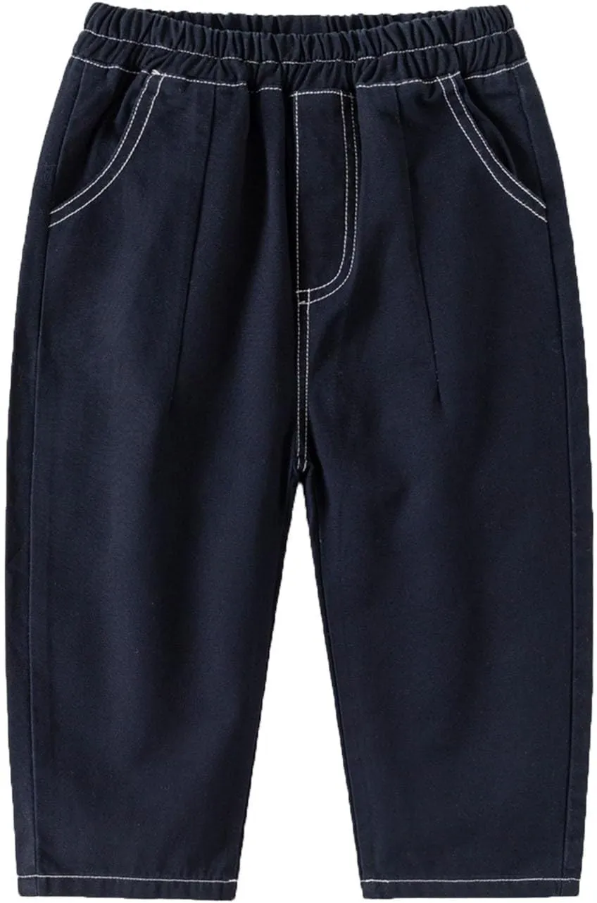 Little Boys Cargo Pants Elastic Waist Casual Pull on Pants Toddler Sweatpants Trousers Active Joggers Pants
