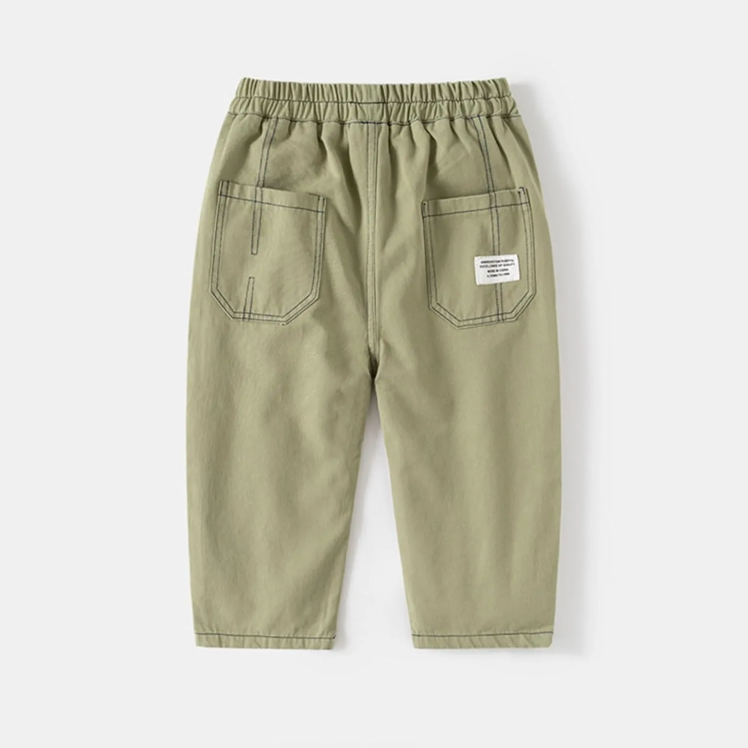 Little Boys Cargo Pants Elastic Waist Casual Pull on Pants Toddler Sweatpants Trousers Active Joggers Pants