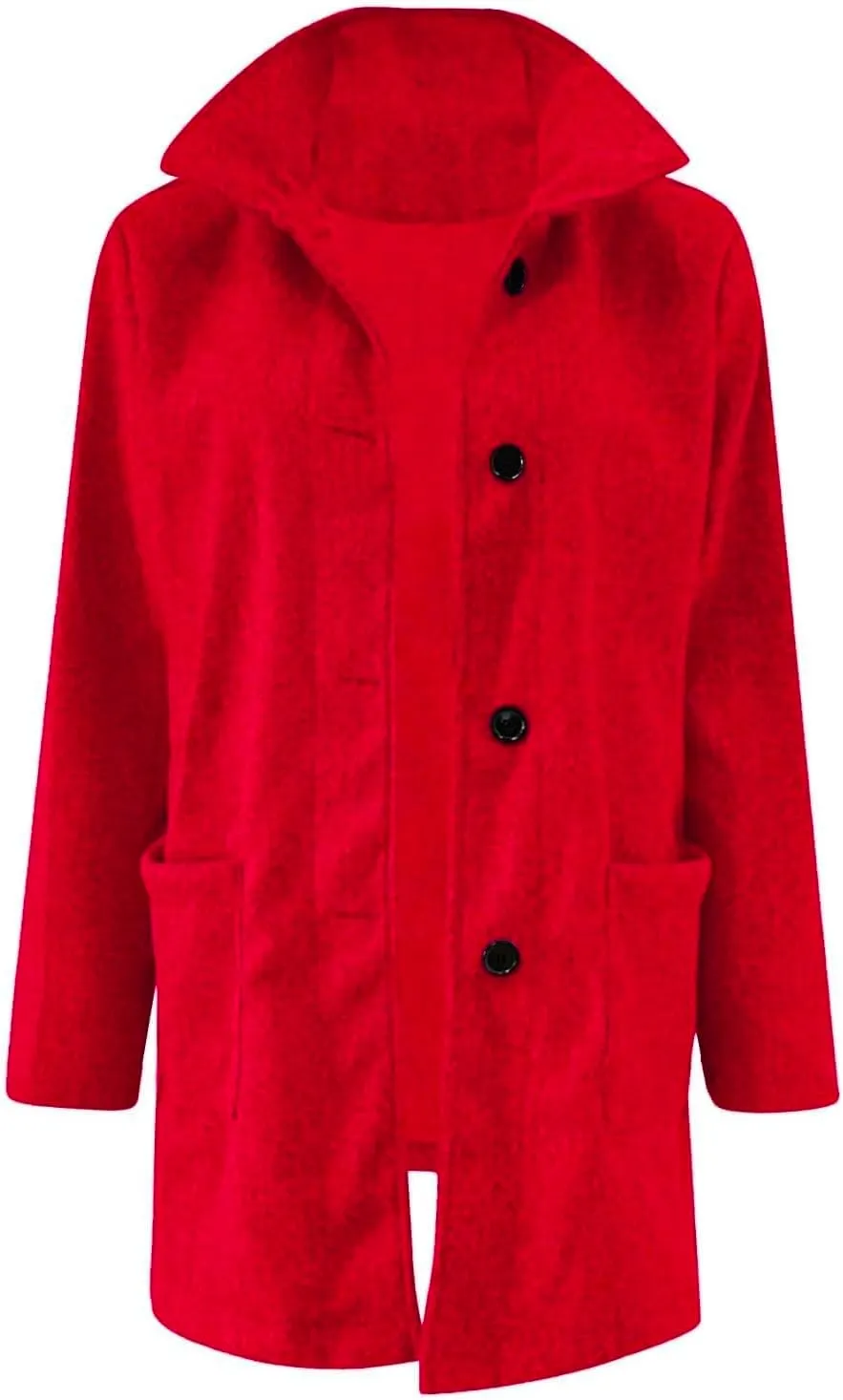 Long Wool Coats Women Thicken Wool Blend Stand Collar Single Breasted Pea Jacket Cute Winter Peacoat