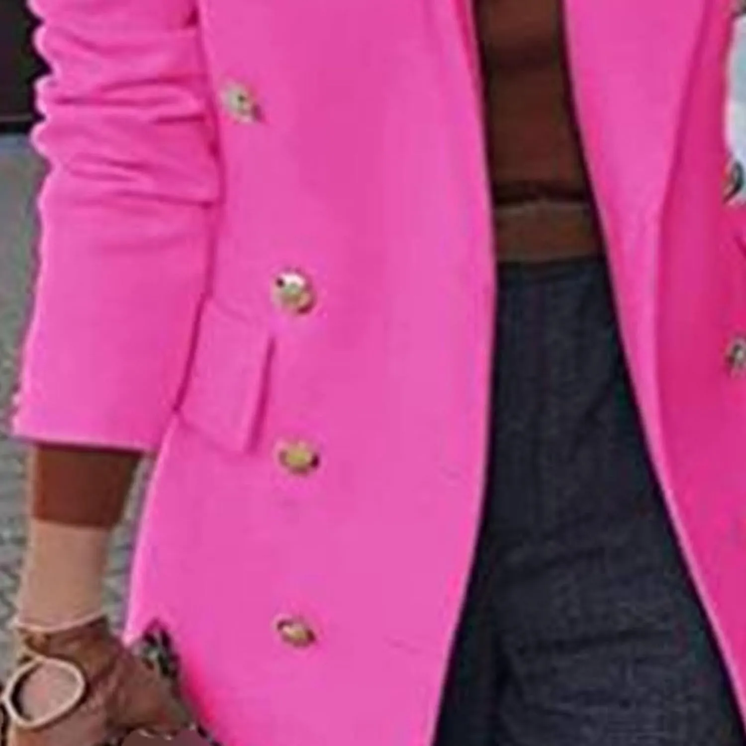 Maiyifu-GJ Women's Overcoat Notched Lapel Double Breasted Coats Fall Winter Elegant Wool Blend Trench Coat Long Jackets