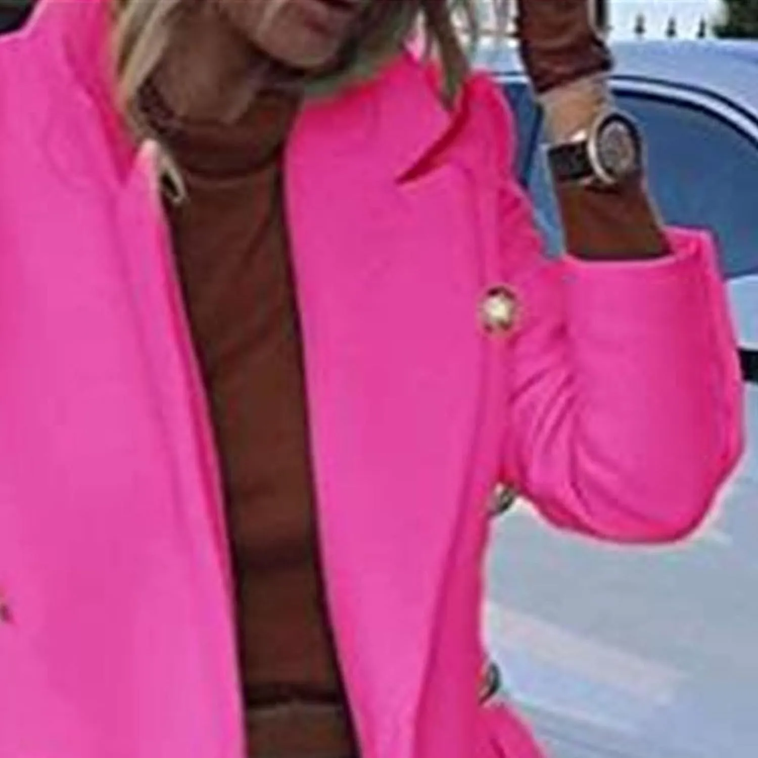Maiyifu-GJ Women's Overcoat Notched Lapel Double Breasted Coats Fall Winter Elegant Wool Blend Trench Coat Long Jackets