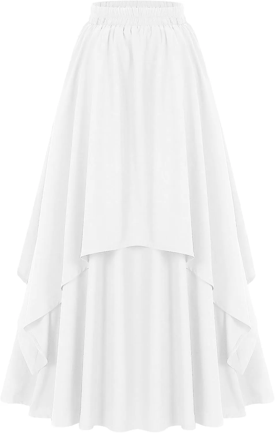 Maxi Skirt for Women Summer Boho Elastic High Waist Pleated A-Line Flowy Ruffle Table Skirts for Rectangle Tables 8ft