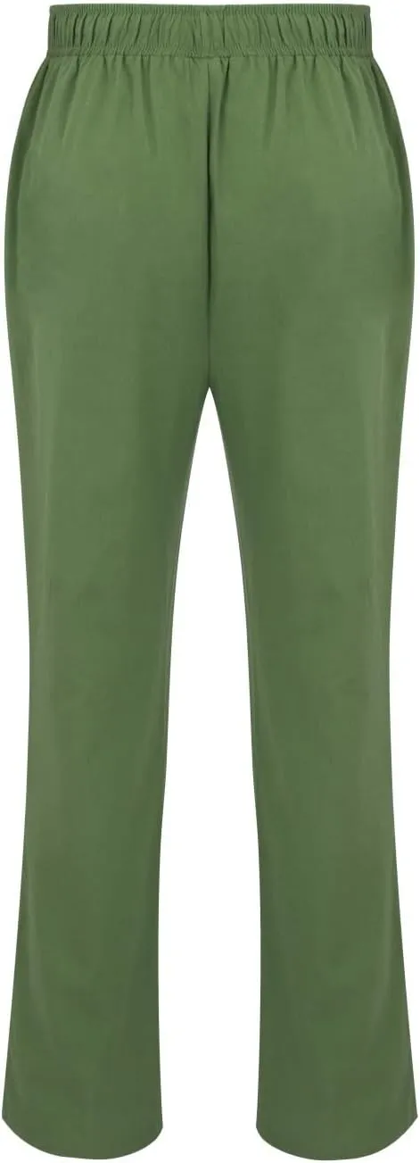 Mens 2024 Fashion Cotton and Linen Trousers Daily Lightweight Drawstring Straight Leg Pants Summer Quick Drying Combat Pants