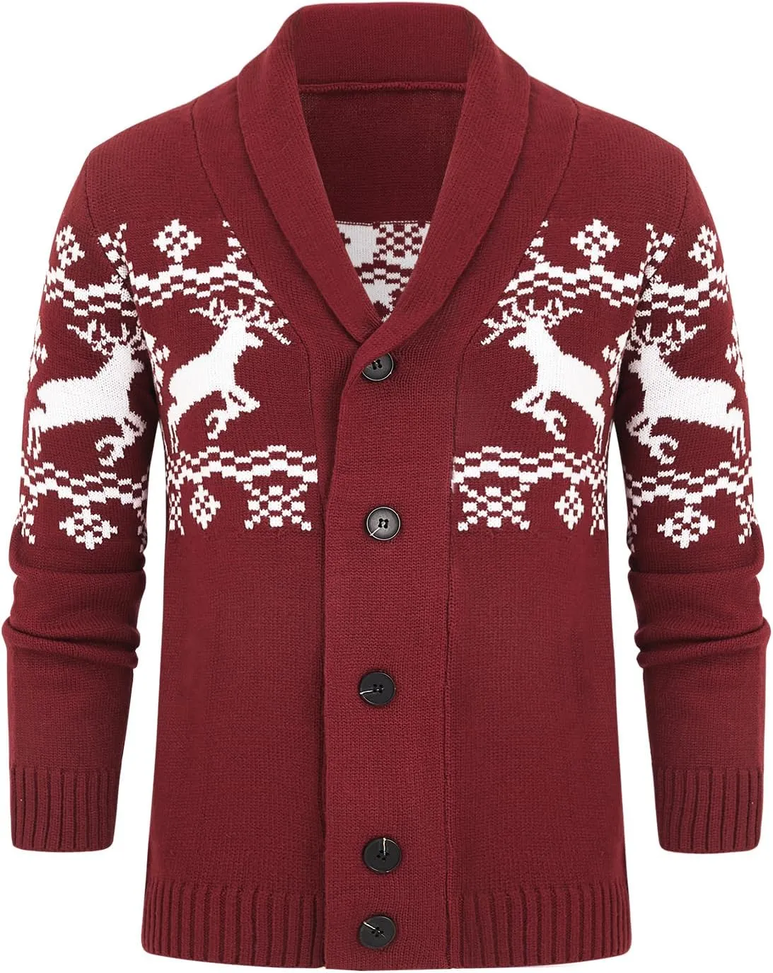 Mens Cable Knit Cardigan Sweater Shawl Collar Loose Fit Long Sleeve Casual Cardigans