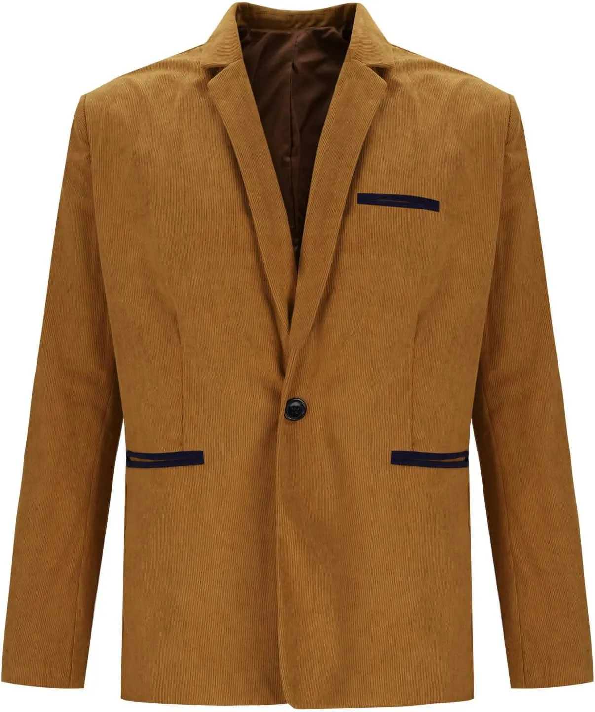 Men's Casual Corduroy Blazer Classic Fit One Button Sport Coat Fashion Notch Lapel Blazer Jacket Fall Winter Jackets