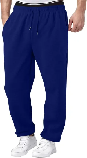 Men's Casual Pants Drawstring Lightweight Trousers Elastic Waist Yoga Lounge Pants with Pockets