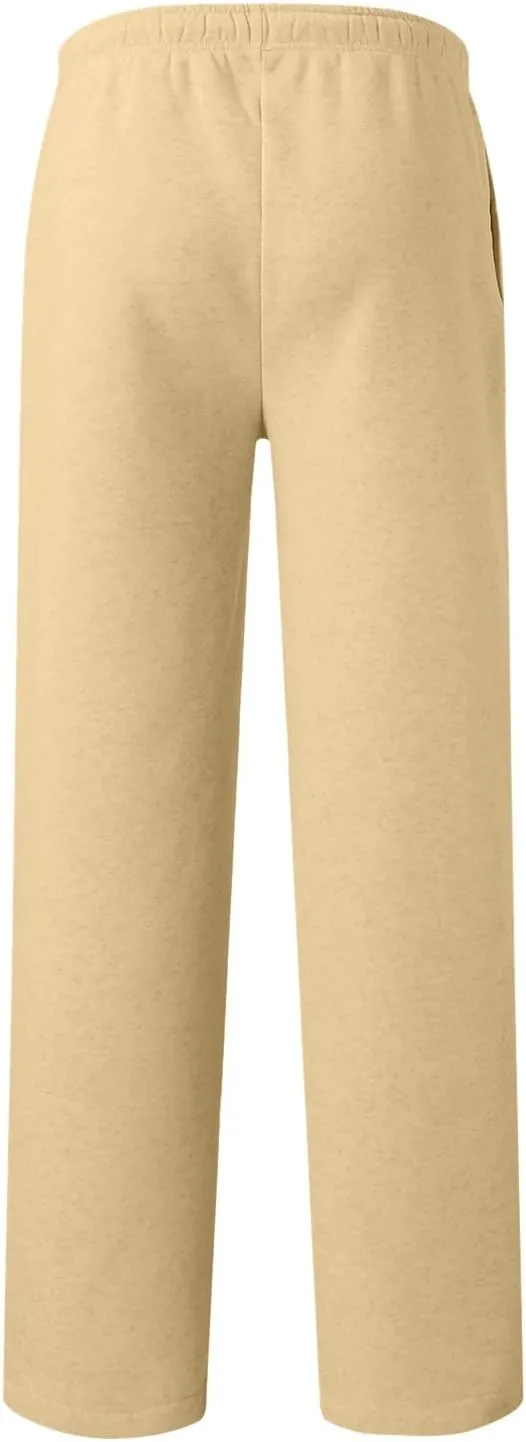 Men's Casual Pants Drawstring Lightweight Trousers Elastic Waist Yoga Lounge Pants with Pockets