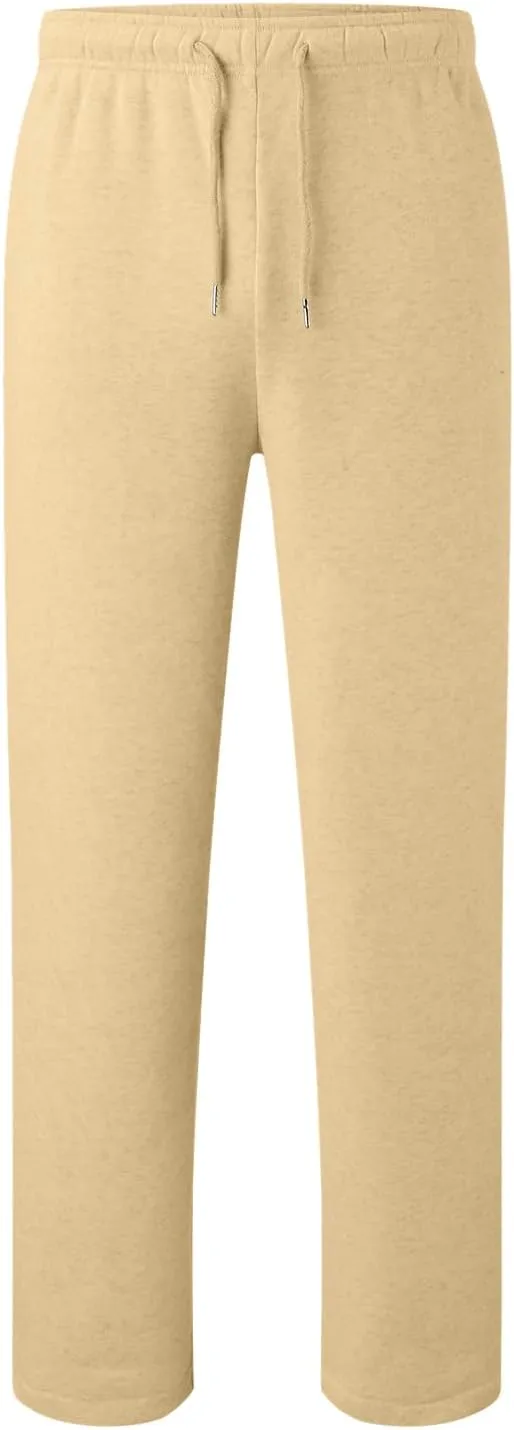 Men's Casual Pants Drawstring Lightweight Trousers Elastic Waist Yoga Lounge Pants with Pockets