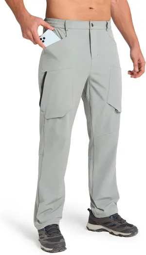 Men's Hiking Stretch Pants Lightweight Work Pants Waterproof Tactical Ripstop Cargo Pants