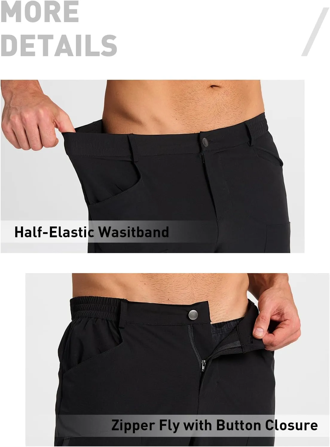 Men's Hiking Stretch Pants Lightweight Work Pants Waterproof Tactical Ripstop Cargo Pants