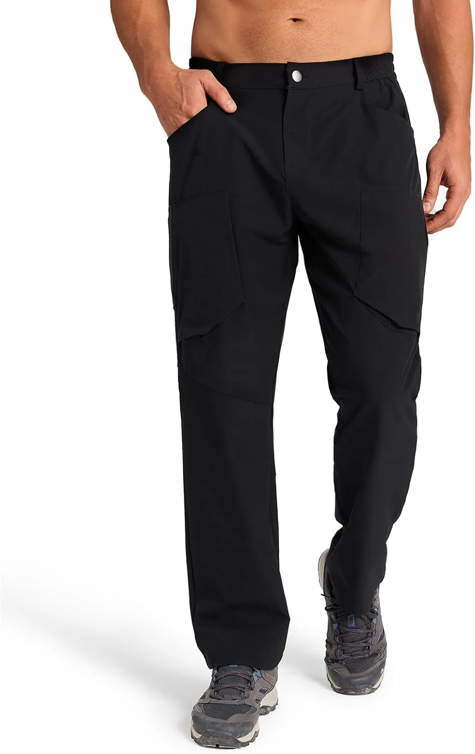 Men's Hiking Stretch Pants Lightweight Work Pants Waterproof Tactical Ripstop Cargo Pants