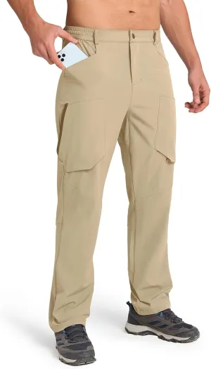 Men's Hiking Stretch Pants Lightweight Work Pants Waterproof Tactical Ripstop Cargo Pants