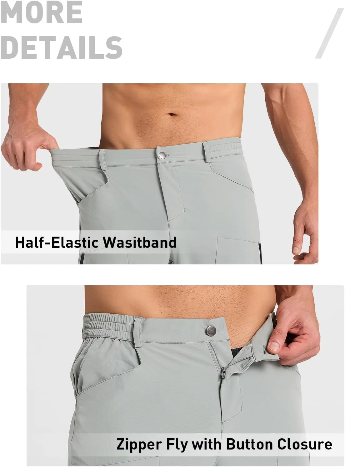 Men's Hiking Stretch Pants Lightweight Work Pants Waterproof Tactical Ripstop Cargo Pants