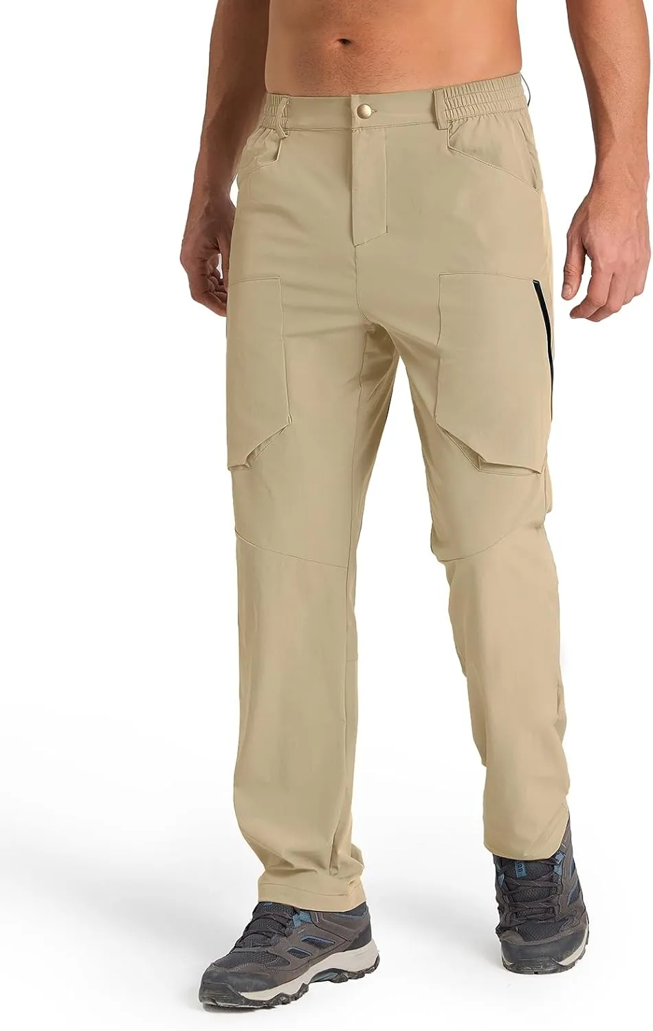 Men's Hiking Stretch Pants Lightweight Work Pants Waterproof Tactical Ripstop Cargo Pants