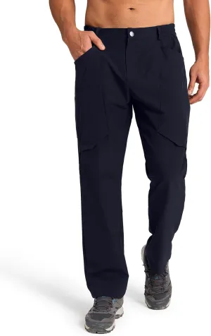 Men's Hiking Stretch Pants Lightweight Work Pants Waterproof Tactical Ripstop Cargo Pants