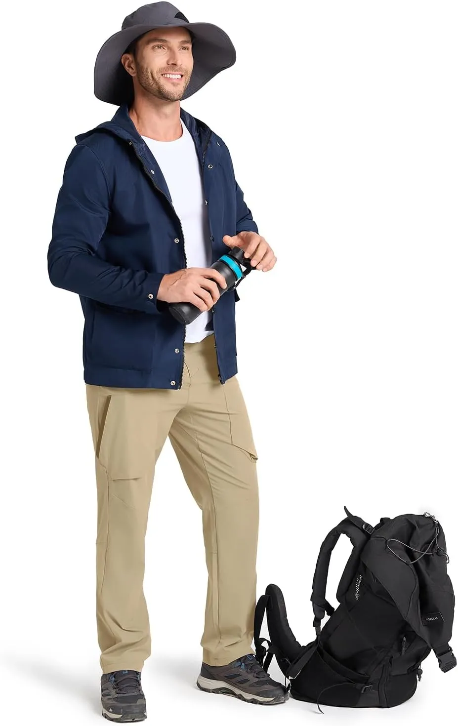 Men's Hiking Stretch Pants Lightweight Work Pants Waterproof Tactical Ripstop Cargo Pants