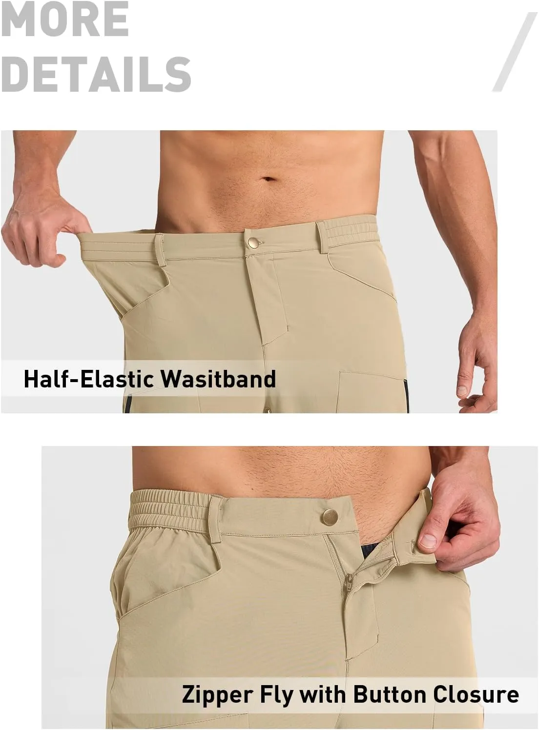 Men's Hiking Stretch Pants Lightweight Work Pants Waterproof Tactical Ripstop Cargo Pants