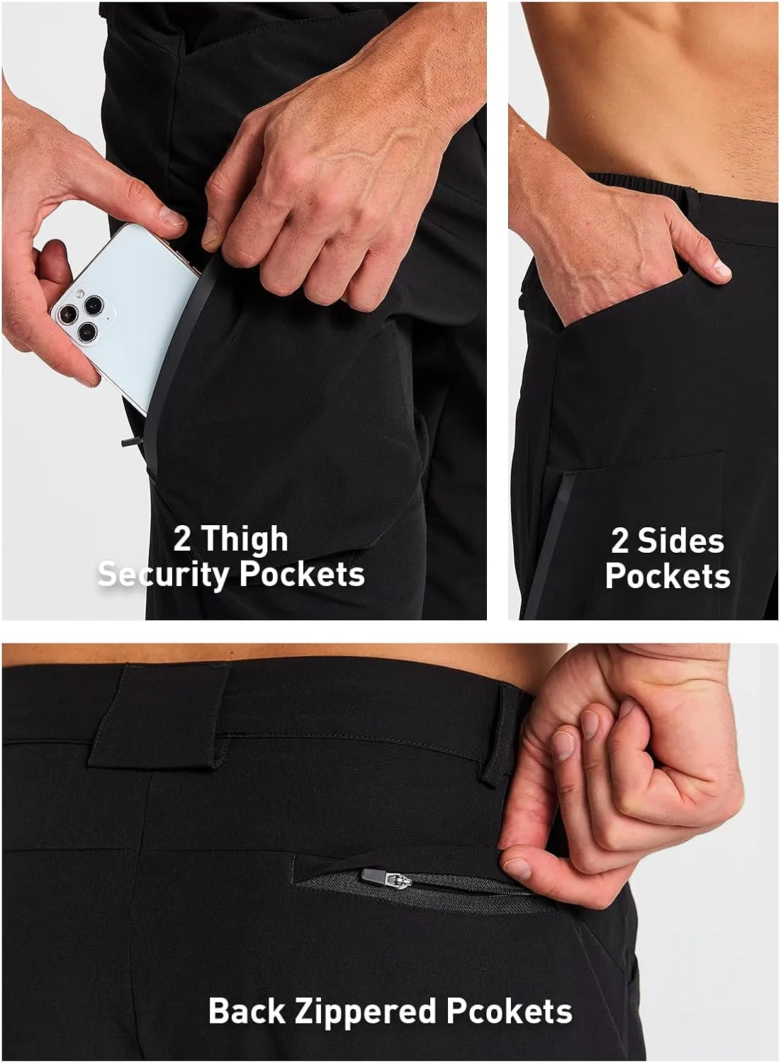 Men's Hiking Stretch Pants Lightweight Work Pants Waterproof Tactical Ripstop Cargo Pants