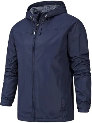 Men's Hooded Softshell Jacket Waterproof Lightweight Insulated Windbreaker Fleece Lined Rain Shell Jackets Coats