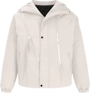 Men's Hooded Softshell Jacket Waterproof Lightweight Insulated Windbreaker Fleece Lined Rain Shell Jackets Zipper Coat