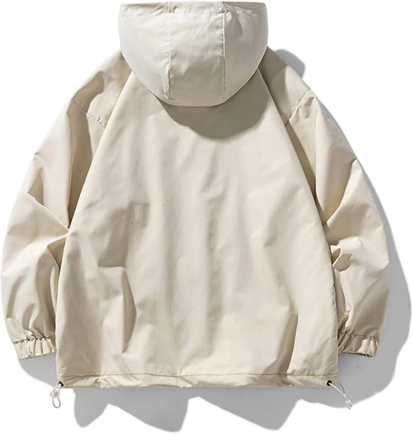 Mens Jacket Windproof with Hooded Outdoor Hiking Coat Lightweight Casual Windbreaker Coats Classic Workwear Hoodie