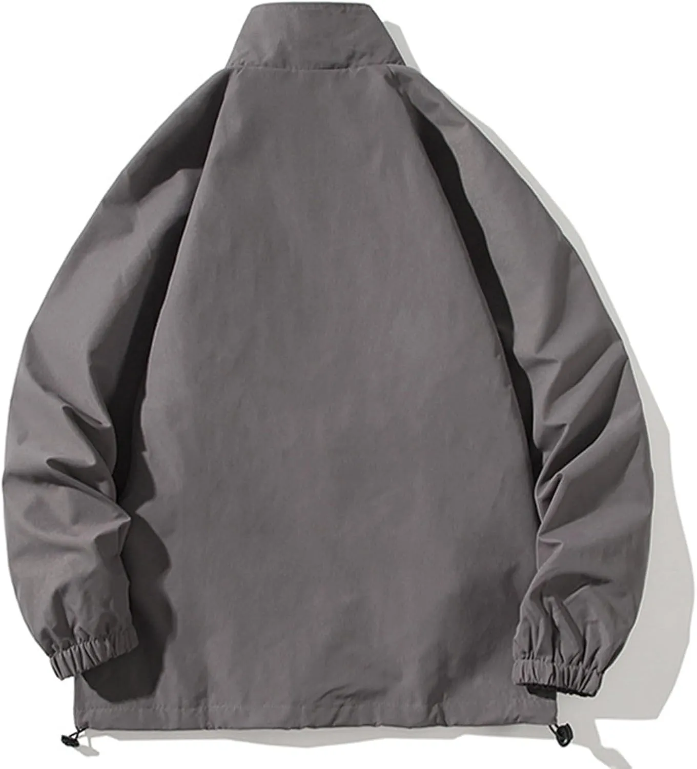 Men's Lightweight Bomber Jacket Casual Loose Fit Oversized Windbreaker Track Jackets Stand Collar Full Zip Shell Coats