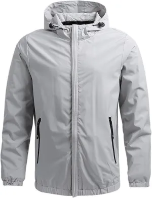 Men's Lightweight Softshell Jacket Wind and Water Resistant Jacket Hooded Military Tactical Coat for Outdoor Hiking