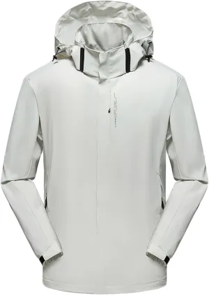 Men’s Lightweight Windbreaker Jacket Breathable Windproof Hooded Wind Coat Hiking Running Golf Travel Full Zip Jacke