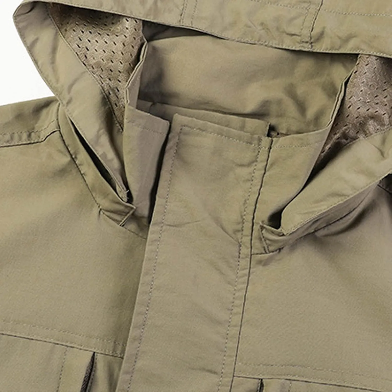 Men's Lightweight Windproof Hooded Jacket Outdoor Hiking Travel Casual Stand Collar Coats Soft Shell Winter Coat