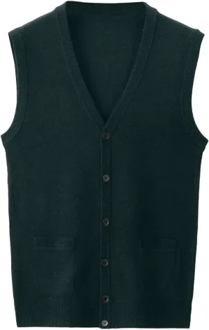 Men's V Neck Sweater Vest Notch Collar Sleeveless Shirts Button Down Knitted Pullover Solid Color Tops with Pockets