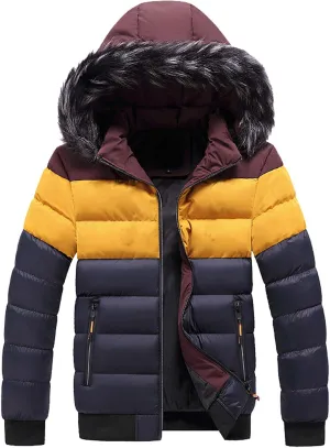 Men's Winter Jacket Hooded Zip Jacket with Pockets Loose Long Sleeve Casual Parkas Daily Activity Wear Outerwear