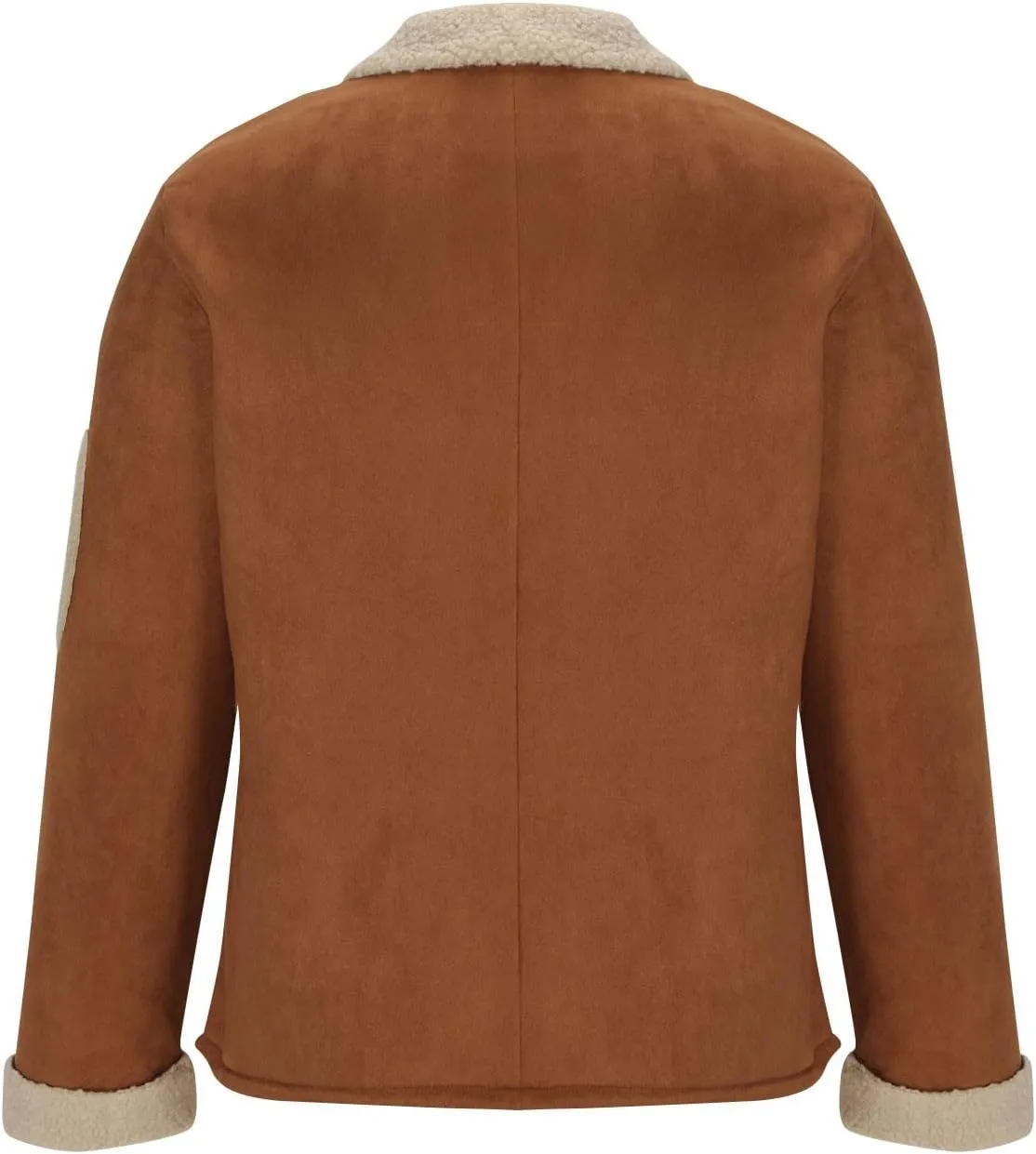 NATHGAM Mens Faux Suede Shearling Coats Sherpa Lined Comfy Winter Cowboy Cargo Jackets Heavyweight Work Bomber Trucker Jacket